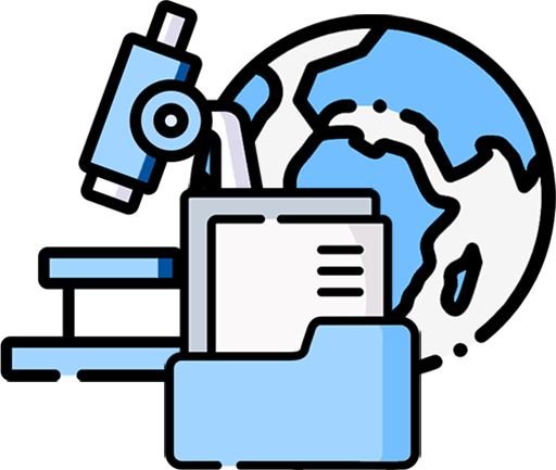 Microscope, Globe and Document Folder